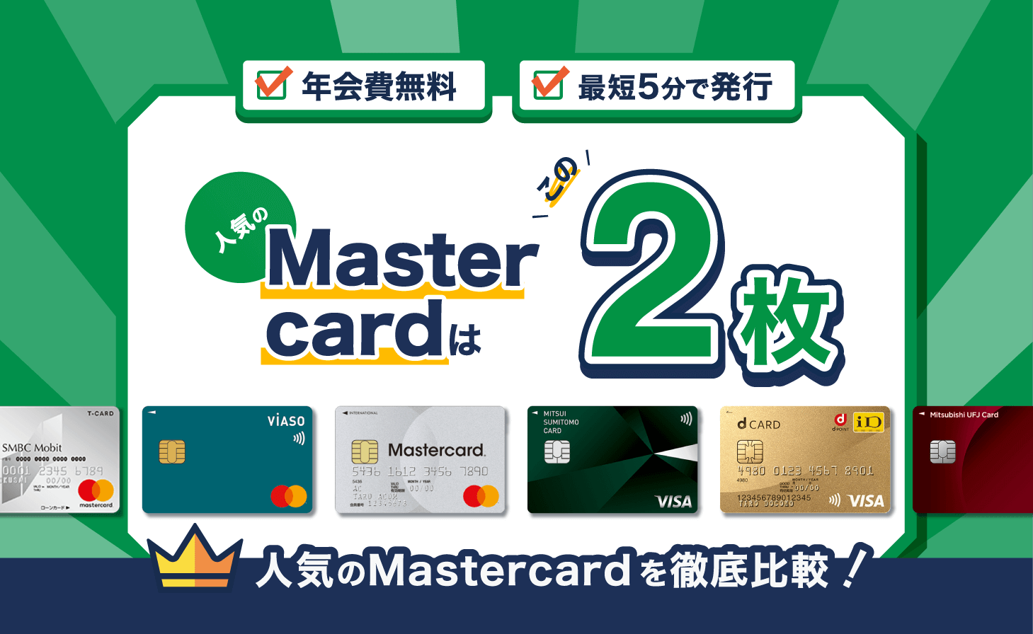 2022年最新版Mastercardおすすめランキング。最強のMastercardクレカは?